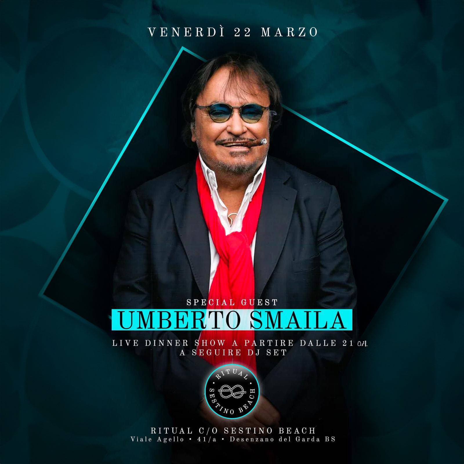 VEN-22-MARZO-SESTINO Live Dinner Show. Special guest Umberto Smaila